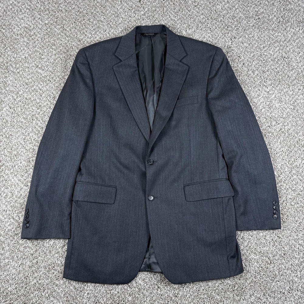 Jos A Bank Blazer Mens 41L Gray Wool Signature Collection Sport Coat Jacket